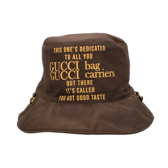 Gucci: 100th Anniversary Reversible Brown Bucket Hat - Picture 7 of 16